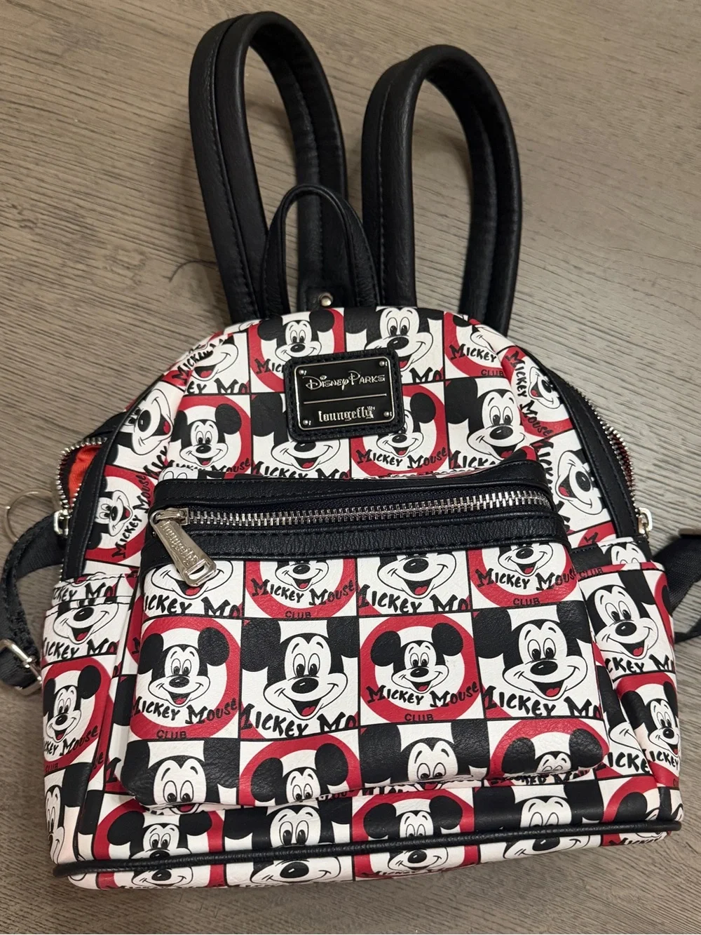 Mickey Mouse Black Red and White Disney Parks Loungefly Backpack